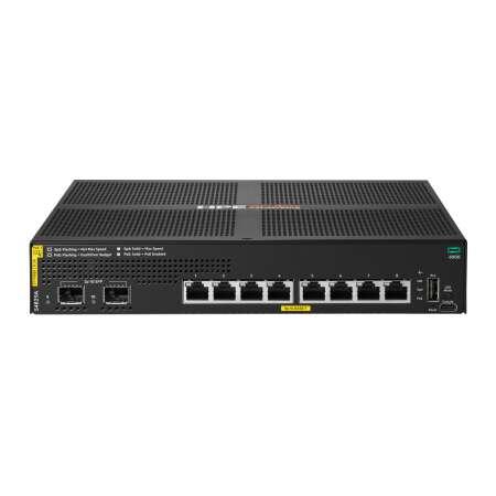 HPE Aruba Networking CX 6000 8p 10M/100M/1G Class4 PoE 2p SFP 1G 67W TAA Switch, Power over Ethernet (PoE) Networking CX 6000 8p 10M/100M/1G Class4 PoE 2p SFP 1G 67W TAA Switch