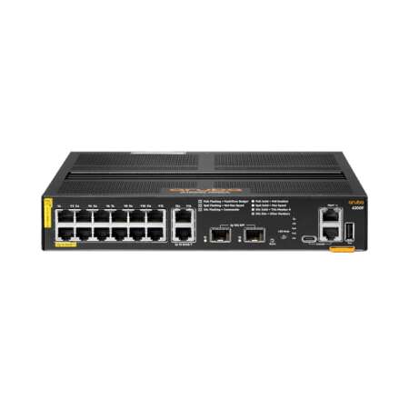HPE Aruba Networking 6200F 12G Class4 PoE 2G/2SFP+ 139W TAA, Managed, L3, Gigabit Ethernet (10/100/1000), Power over Ethernet (PoE), Rack-Einbau, 1U 6200F 12G Class4 PoE 2G/2SFP+ 139W TAA Switch