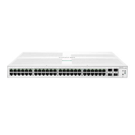 HPE Aruba Networking Networking Instant On Switch 48p Gigabit 4p SFP+ 1930, Managed, L2/L3/L4, Gigabit Ethernet (10/100/1000), Vollduplex, Power over Ethernet (PoE), 1U HPE Renew Produkt,  Networking Instant On Switch 48p Gigabit 4p SFP+ 1930
