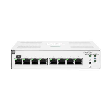 HPE Aruba Networking Networking Instant On Switch 8p Gigabit 1830, Managed, L2, Gigabit Ethernet (10/100/1000), Vollduplex, Rack-Einbau HPE Renew Produkt,  Networking Instant On Switch 8p Gigabit 1830