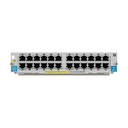 HPE J8702A, 10,100,1000 Mbit/s, 1000BASE-T, 100BASE-TX, 10BASE-T, IEEE 802.3, IEEE 802.3ab, IEEE 802.3u, 1 Gbit/s, HP E5400 zl HP E8200 zl, 205,74 x 261,62 x 45,72 mm HPE Renew Produkt,  HP 24-port 10/100/1000 PoE zl Module